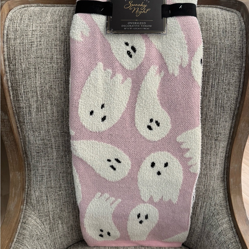 Pink Ghost Decorative Oversized Throw Blanket